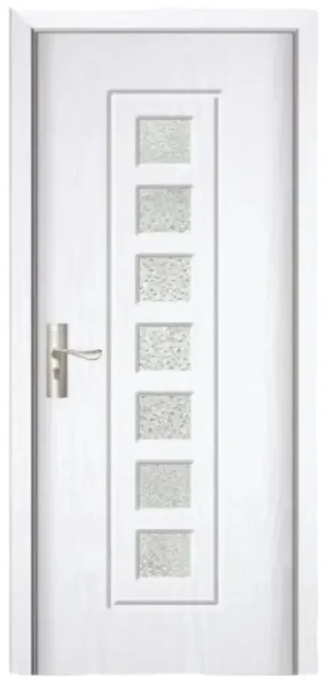 Usa Interior din MDF Novo Doors ND236, Cadru din Lemn Masiv, Geam Sablat, KIT COMPLET, Toc , Manere si balamale incluse (Culoare: Crem, Dimensiune: