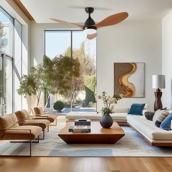 ZEVENTI - Ventilator de tavan LED MURO, 18 W, 230 V, Wi‑Fi Tuya, cu telecomandă