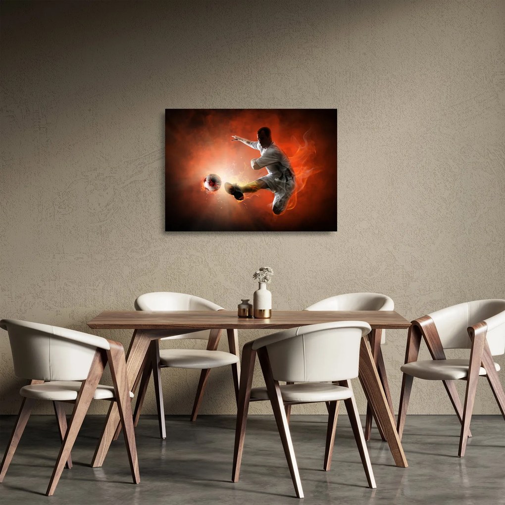 Tablou pe sticlă - Fotbalistul (70x50 cm)