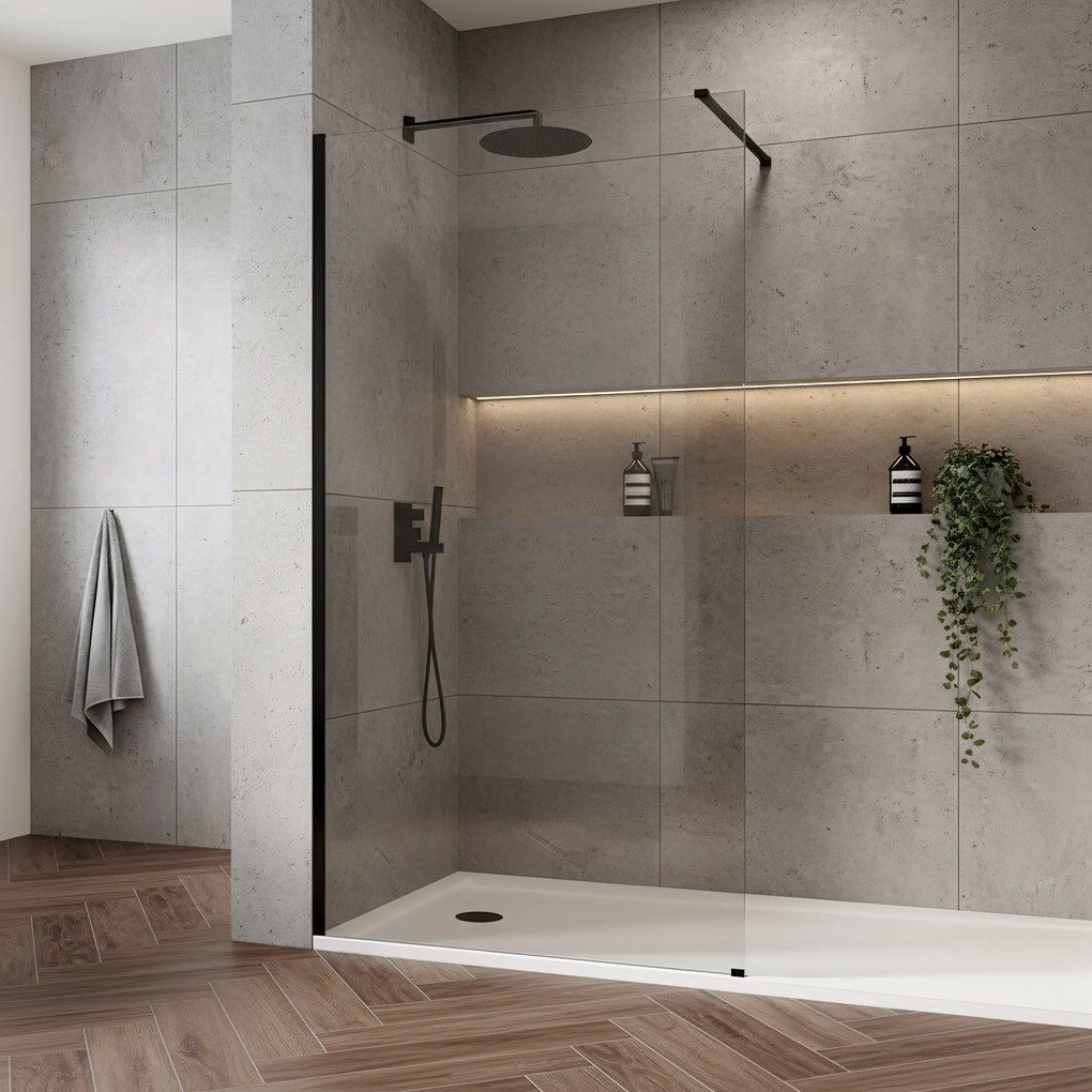 Paravan de dus Rea Flexi Transparent / Black 80