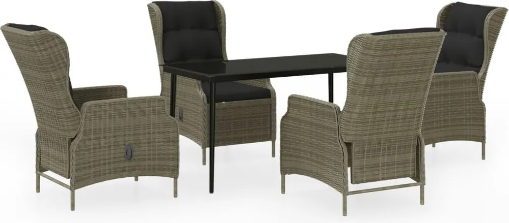 vidaXL Set mobilier de grădină, 5 piese, maro