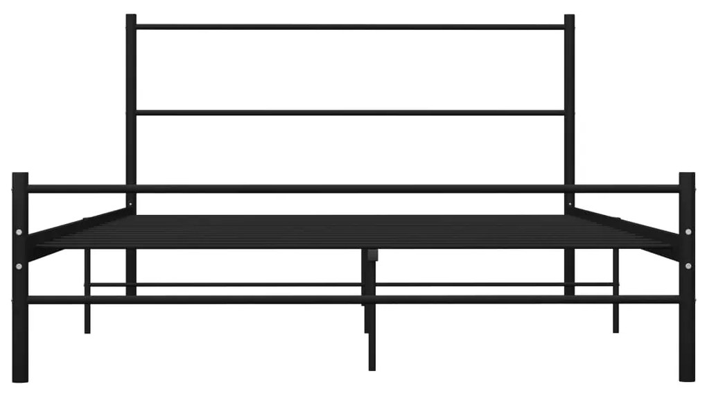 Cadru de pat, negru, 120 x 200 cm, metal Negru, 120 x 200 cm