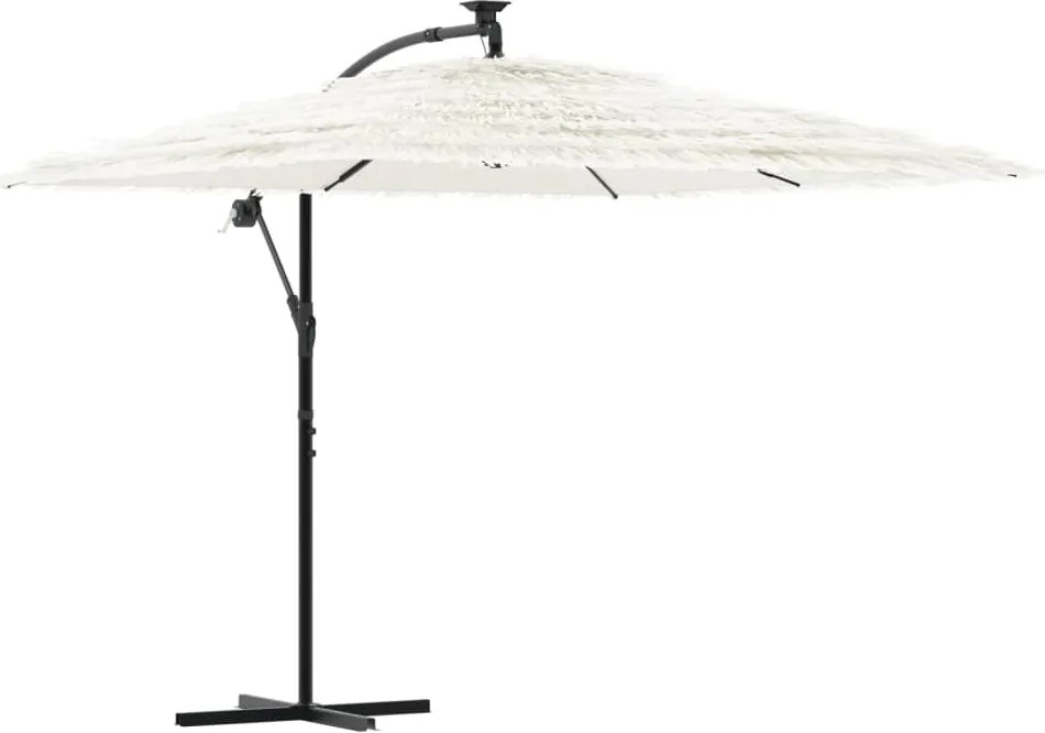 vidaXL Umbrelă soare de grădină stâlp din oțel, alb 269x269x235cm