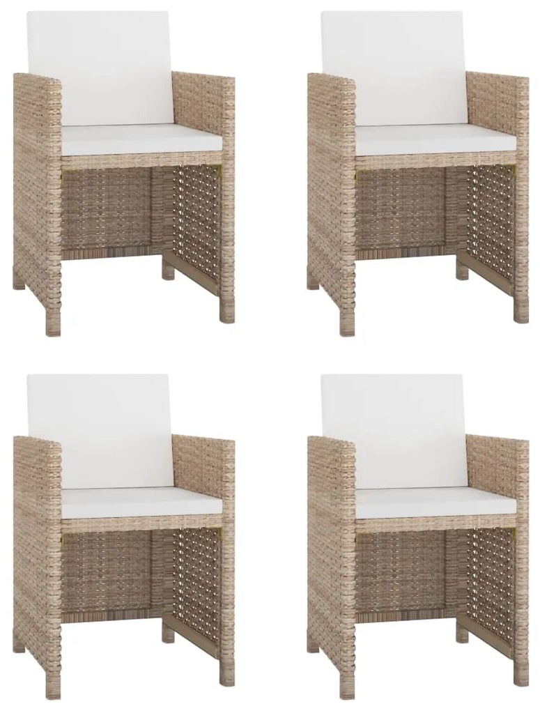 Set mobilier de exterior cu perne, 5 piese, bej, poliratan