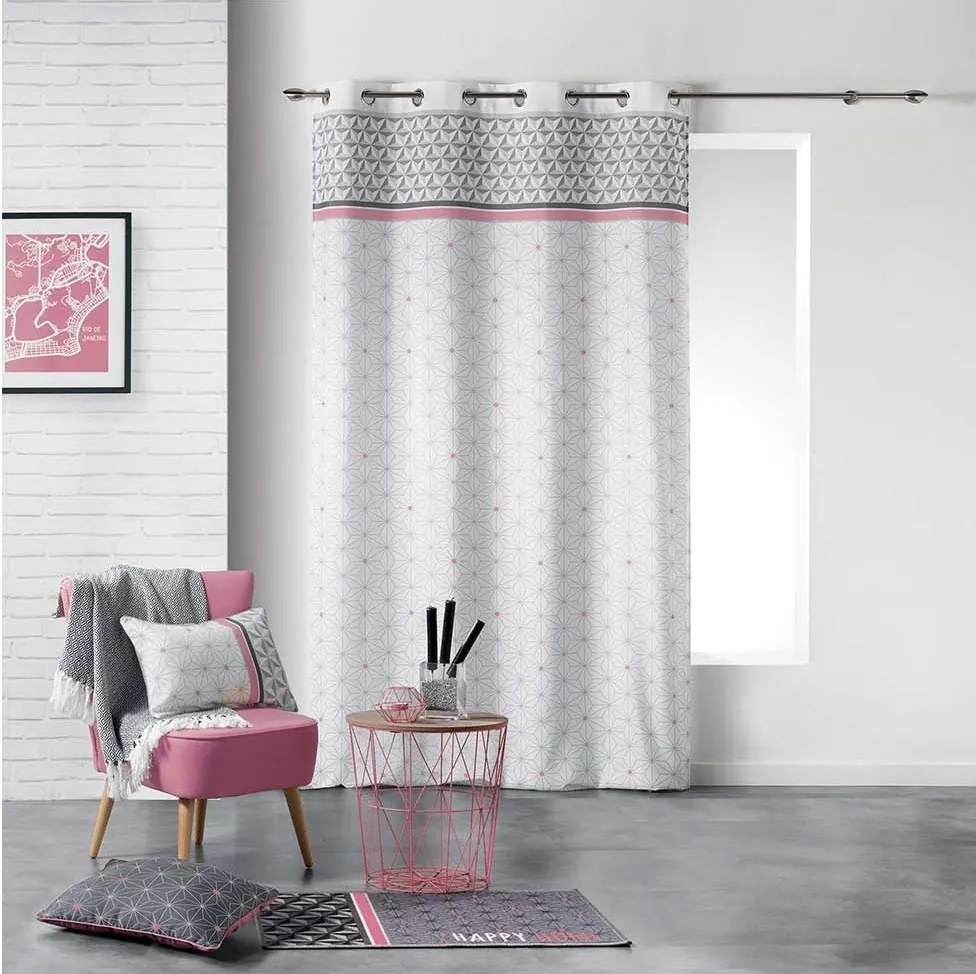 Draperii decorative culoarea gri-roz pentru living 140 x 260 cm