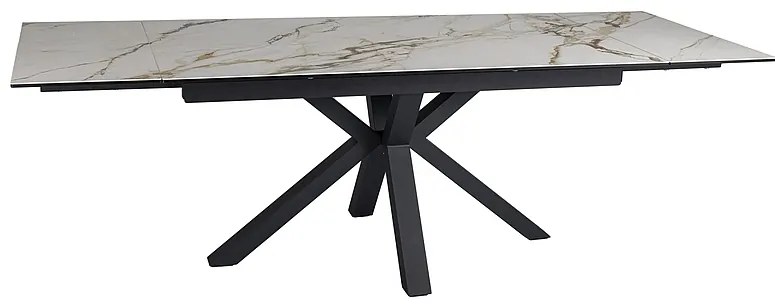Masa extensibila Columbus Ceramic alb AMBER BIANCO/negru L160-240 cm