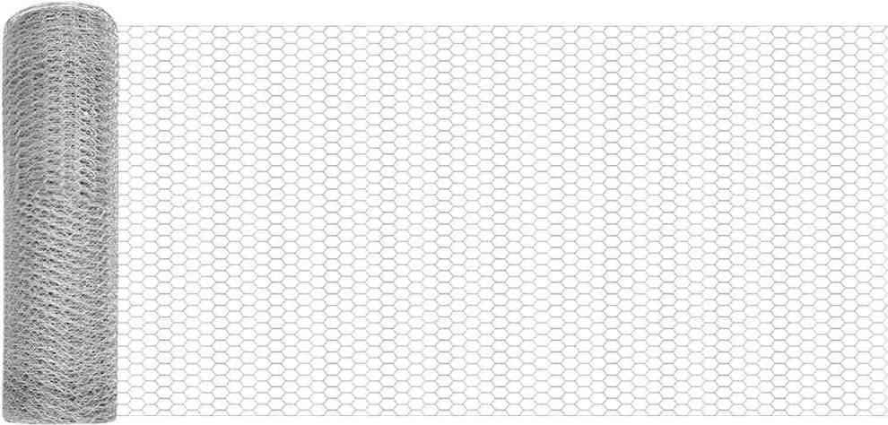 vidaXL Gard hexagonal Argintiu 0,6 x 10 m Oțel galvanizat