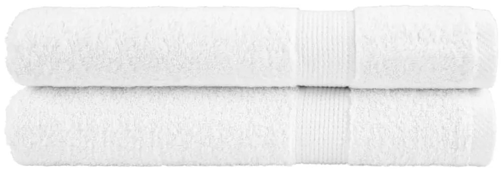 vidaXL Prosoape de saună premium SOLUND 2 buc alb 80x200cm 600gsm