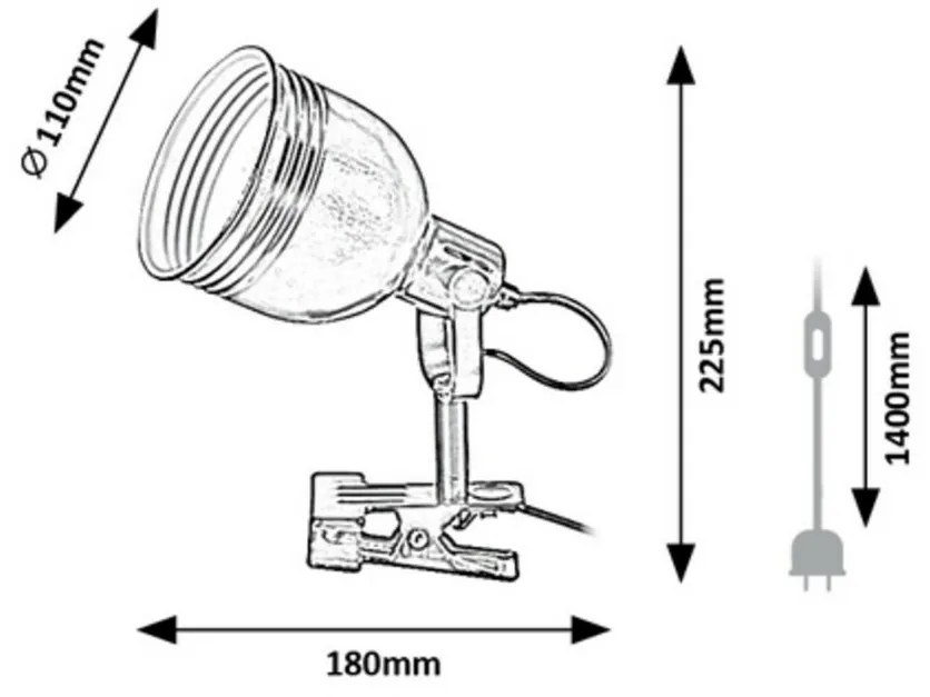 Lampă de masă Rabalux 3093 Flint, cu clips, bej