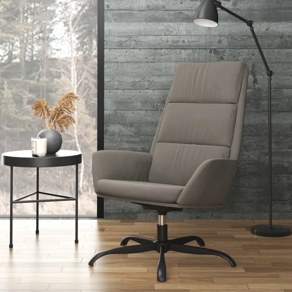 341407 vidaXL Scaun de relaxare, gri deschis, catifea