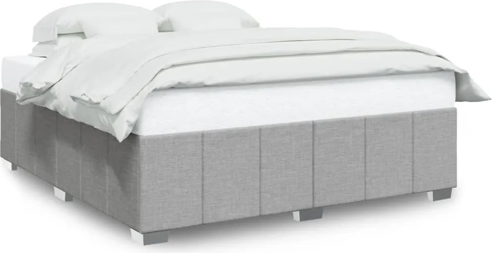 vidaXL Cadru de pat fără saltea, gri deschis, 180x200 cm, textil