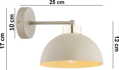 Brilagi - Lampă de perete MOON 1xE27/60W/230V bej/auriu