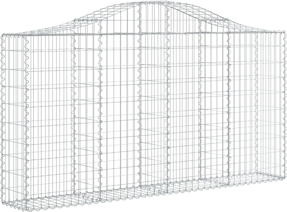 vidaXL Coș gabion arcuit 200x30x100/120 cm fier galvanizat