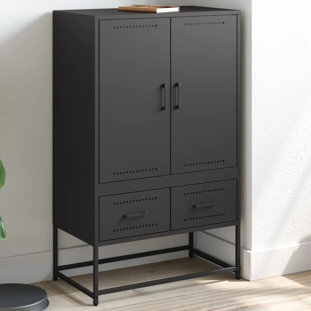 vidaXL Dulap înalt, negru, 68x39x111,5 cm, oțel