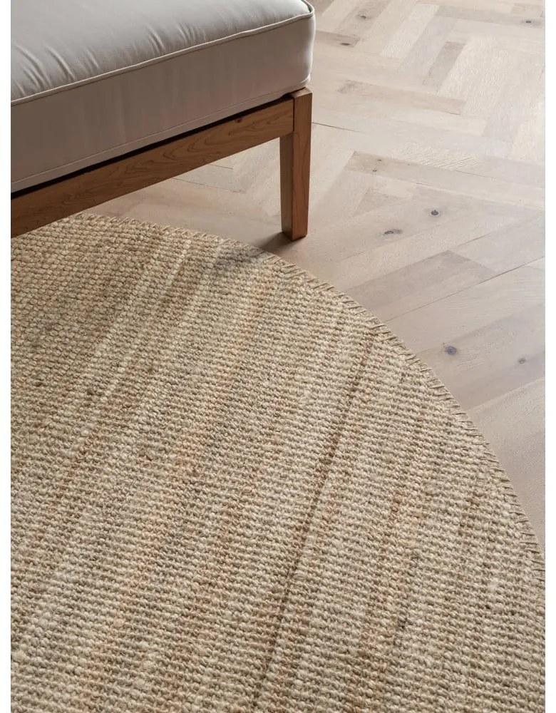 Covor taupe rotund din iută ø 160 cm Bouclé Jaipur – Hanse Home