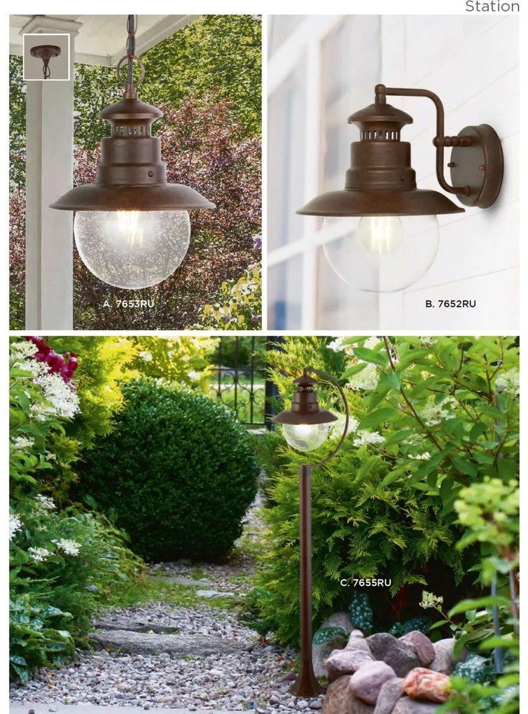 Lustra / Pendul pentru iluminat exterior rustic Station 7653RU SRT