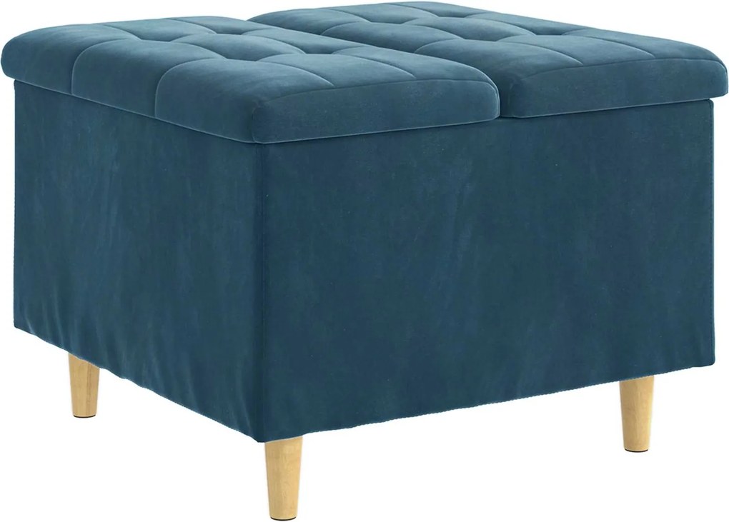 vidaXL Ottomană de depozitare albastru 60 x 60 x 45 cm Catifea
