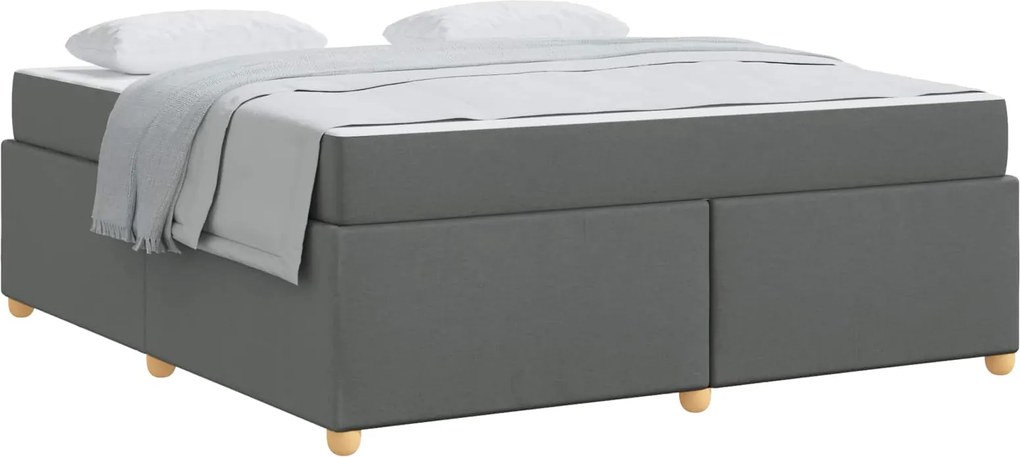 vidaXL Cadru de pat cu saltea Gri închis 180 x 200 cm țesătură