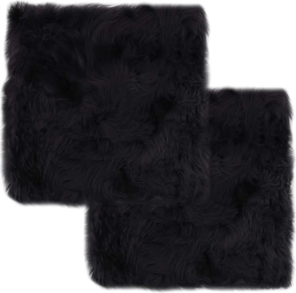 vidaXL Pernuțe scaun 2 buc, gri închis, 40x40 cm, piele oaie naturală