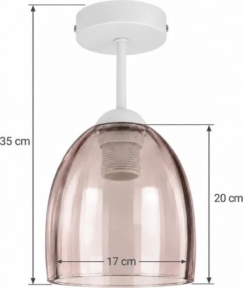 BRILAGI - LED Lampă de tavan aplicată R GLASS 1xE27/60W/230V Ø 17 cm alb/bej fumuriu