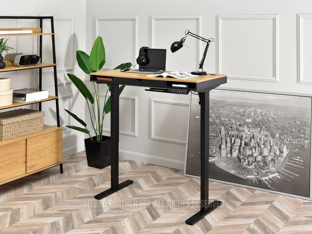 Masă PC Osto 120 (stejar negru + negru). 1109815