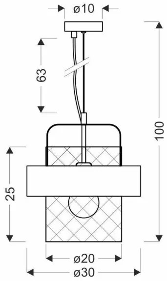 Lustră pe cablu FIBA 1xE27/60W/230V roz-auriu/negru
