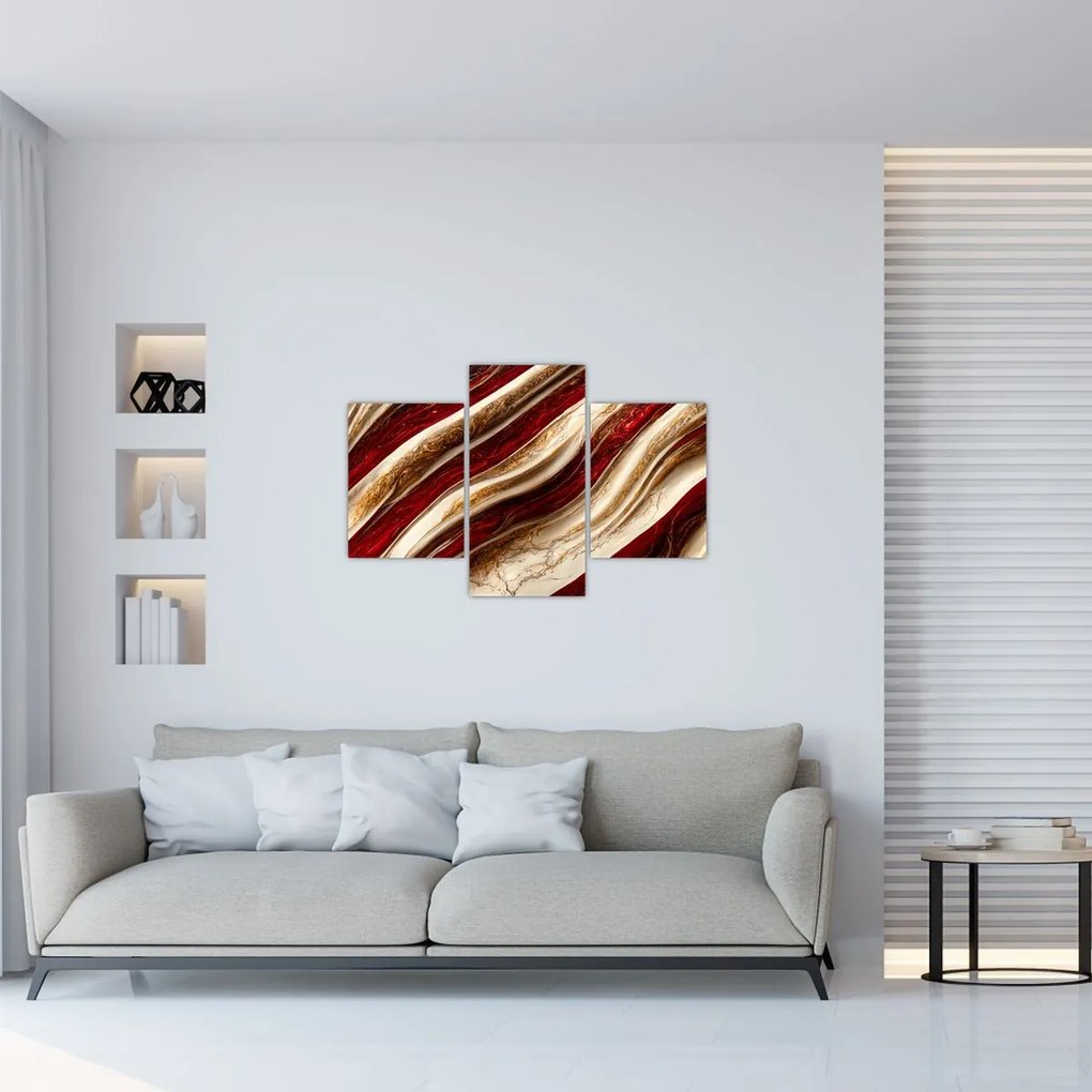 Tablou - Aur - textură albă (90x60 cm)