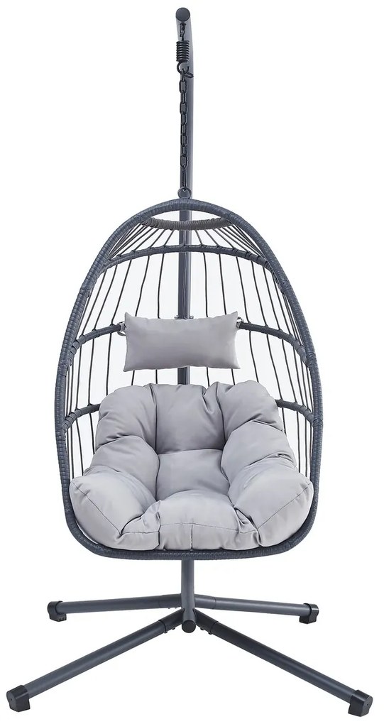 Autronic Fotoliu suspendat, metal, polyrattan,gri, AZ-V 1269GREY