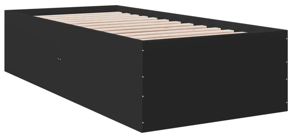 3280966 vidaXL Cadru de pat, negru, 90x200 cm, lemn prelucrat