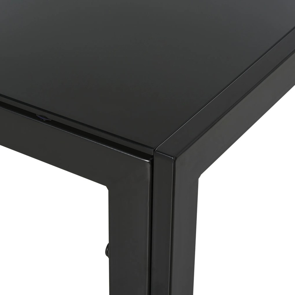 Homcom Set Masa de Luat Masa cu 4 Scaune Tapitate, Design Modern pentru Sala de Mese, Metal Sticlă PU, Negru | Aosom Romania