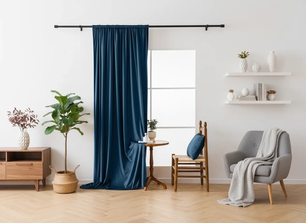 Draperie opaca DREAM VELVET 140x250 cm, petroliej Agatat: Inele metalice