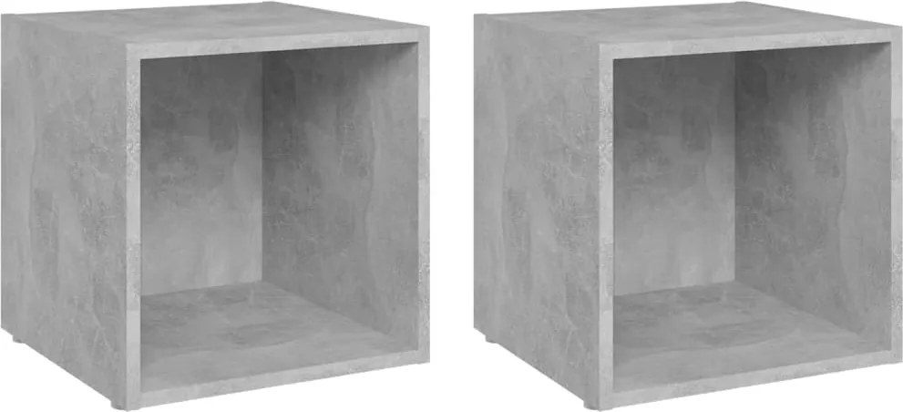 vidaXL Comode TV, 2 buc., gri beton, 37x35x37 cm, PAL