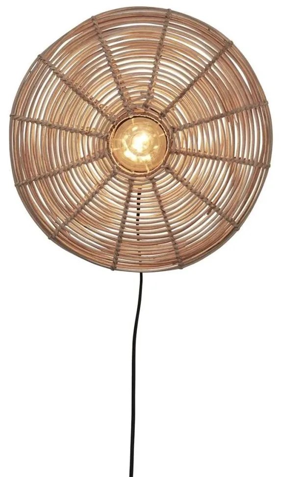 Aplica de perete eco din ratan Tanami disc S, nat