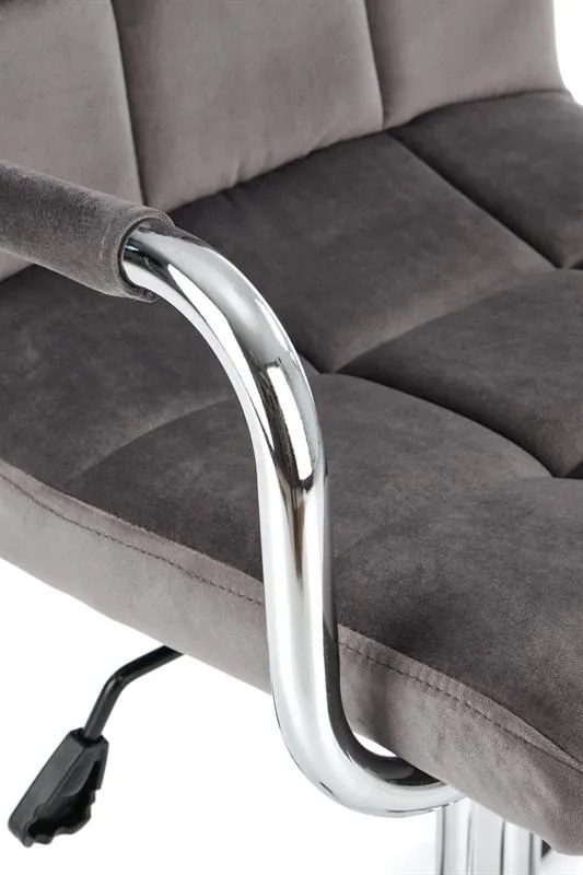 Scaun ergonomic de birou din catifea gri, TORNE 4 VELVET