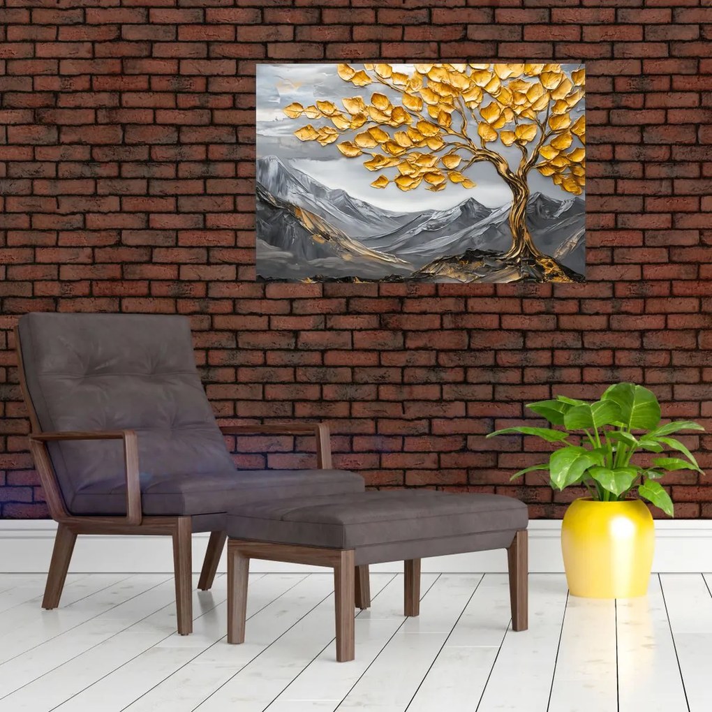 Tablou – Arbore cu frunze aurii (90x60 cm)