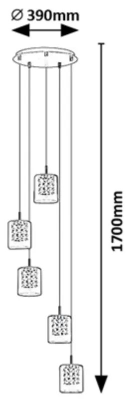 Lustra cu 5 pendule design elegant Duchess crom