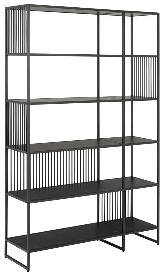 Bibliotecă neagră 120x185x35 cm Strington – Actona