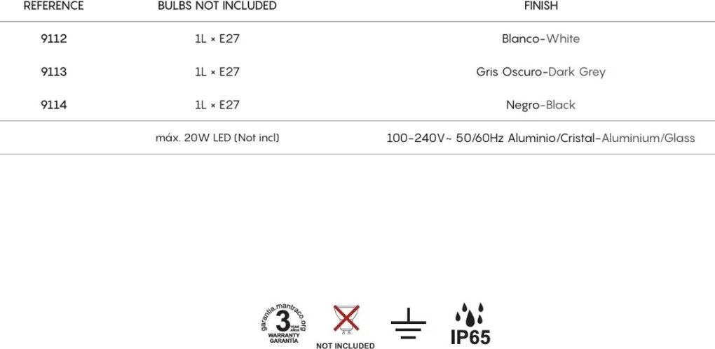 Aplica perete exterior, Protectie IP65 ALPS gri inchis