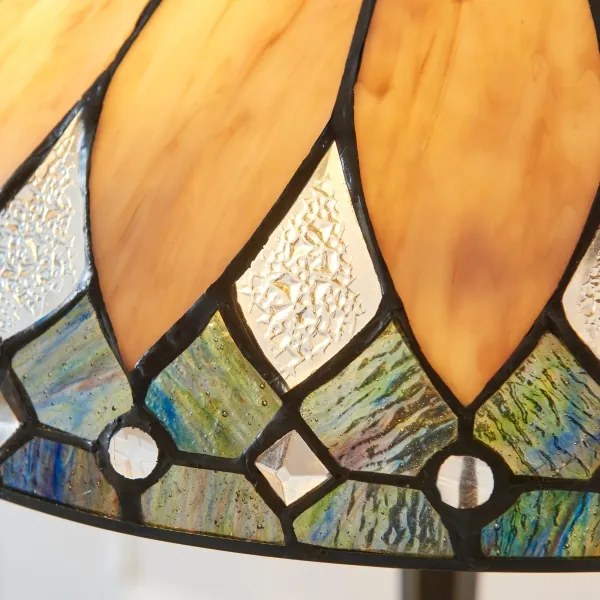 Endon 112183 - Lampă de masă Tiffany BROOKLYN 2xE14/10W/230V Ø 40 cm