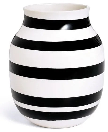 Vază din gresie Kähler Design Omaggio, înălțime 20 cm, negru - alb