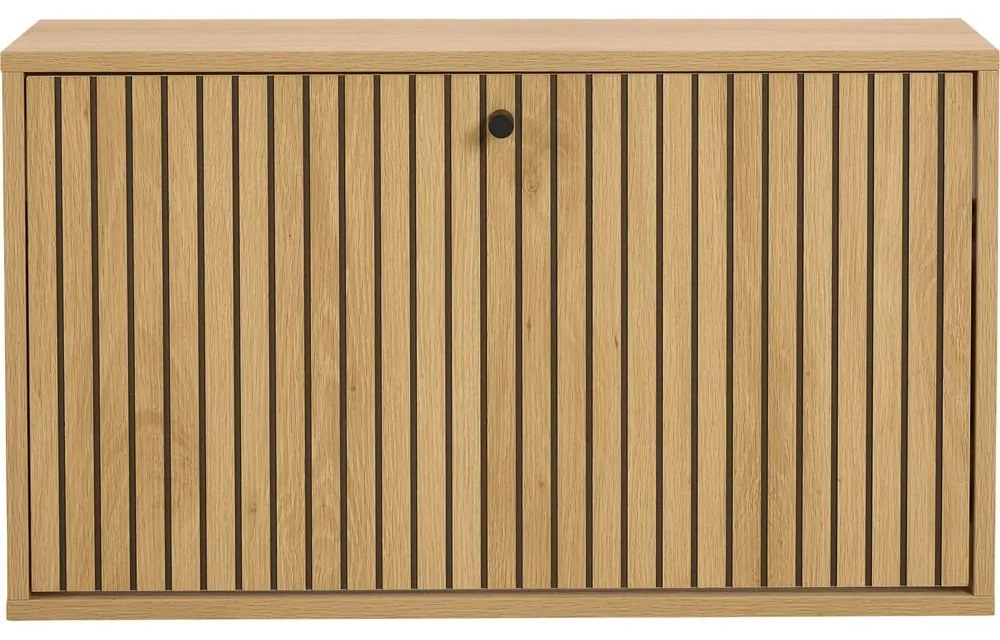 Pantofar în culoare naturală cu deschidere înclinată cu aspect de lemn de stejar 72x43x17 cm Albany – Actona