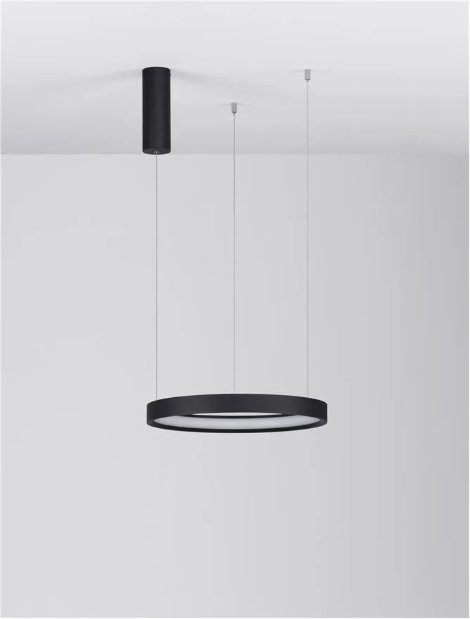 Lustra LED suspendata design modern circular PERRINE D-40cm neagra