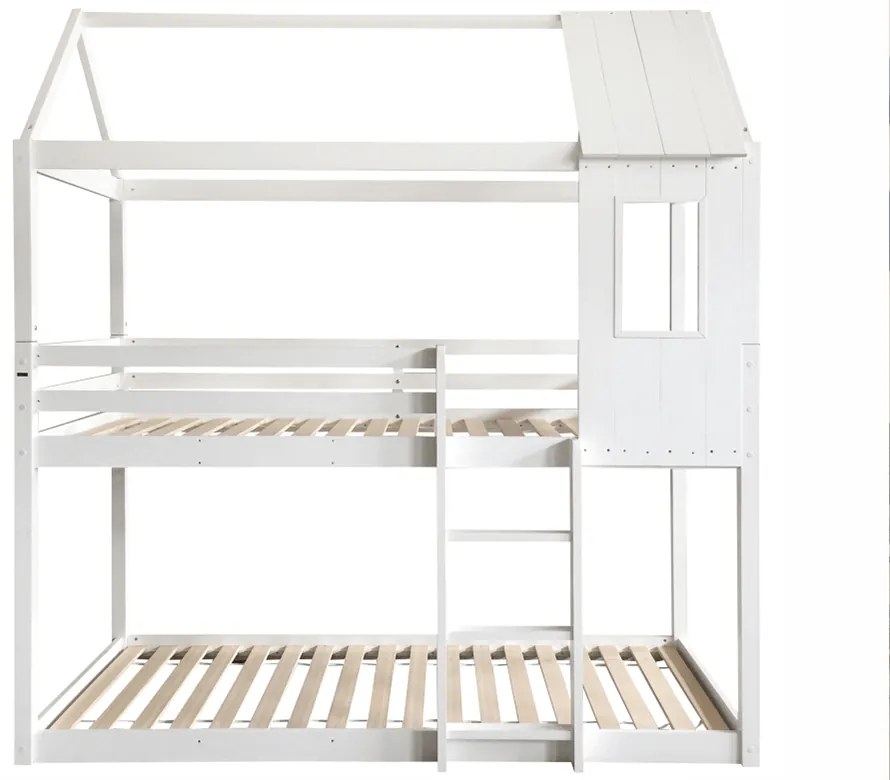 Pat supraetajat Montessori, alb, 90x200, ATRISA