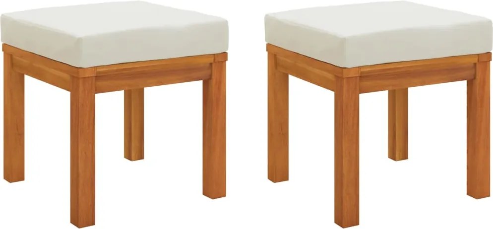 vidaXL Scaune grădină cu perne, 2 buc., 40x40x42 cm, lemn masiv acacia