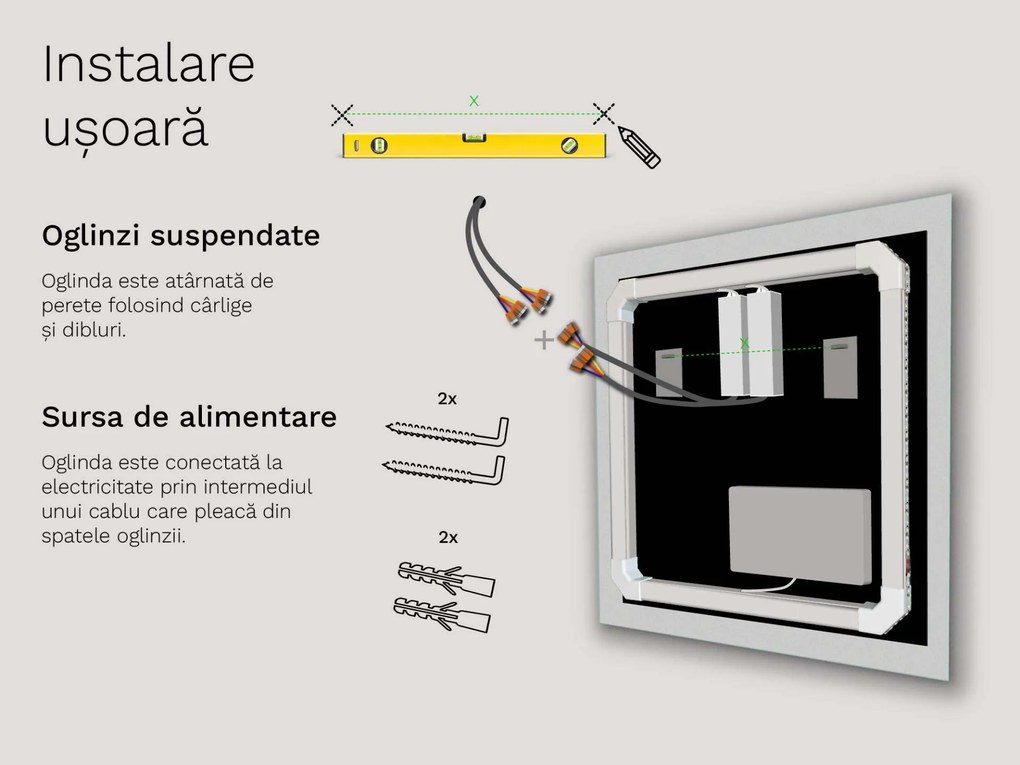 SMART oglindă LED cu iluminare M5 + SmartScreen with Google TV