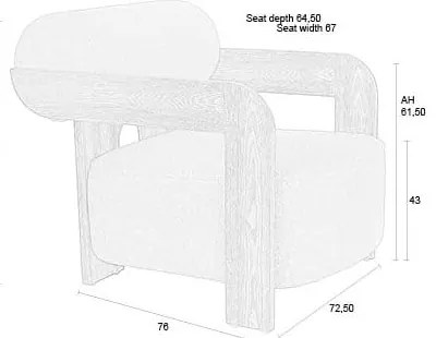 Fotoliu albastru prăfuit cu tapițerie din țesătură bouclé Oolong – Zuiver