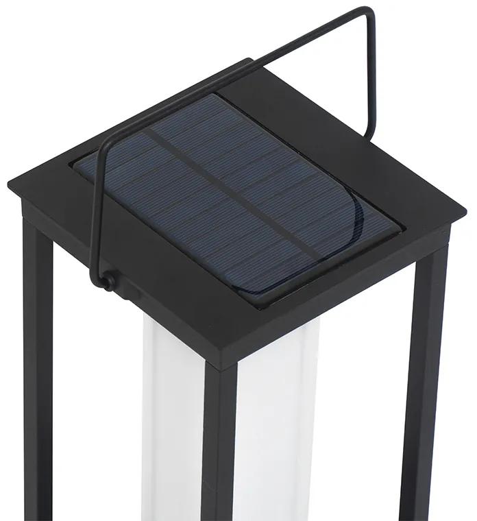 Lampă modernă de exterior neagră, cu LED și dimmer solar - Denlu