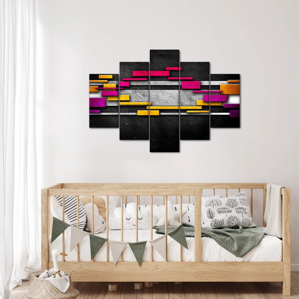Tablou - Abstrac colorat, fundal negru (150x105 cm)