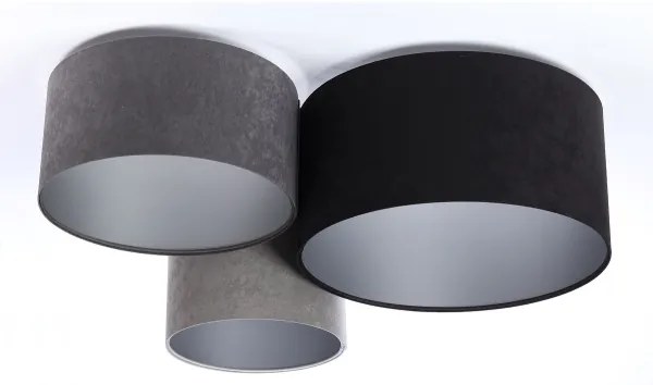 Plafonieră SPACE 3xE27/60W/230V gri/negru/argintiu