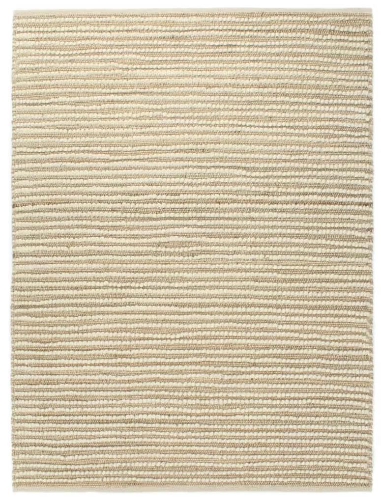 Covor din lana si canepa, 80x150 cm, natural alb 80x150 cm
